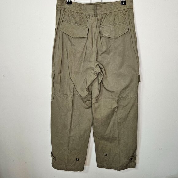 Womans light Olive green minimalist utility cargo pocketed pants size XS - Picture 3 of 8